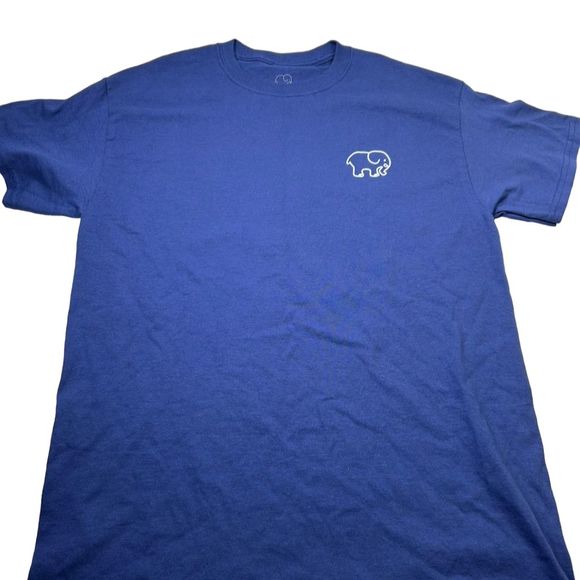 Ivory Ella Unisex Blue Long Sleeve T-Shirt with Camo Elephant Design Medium - Picture 2 of 6